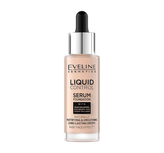 EVELINE LIQUID CONTROL HD ТОНАЛЬНИЙ ЗАСІБ 001 PORCELAIN 32МЛ