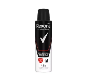 REXONA MEN INVISIBLE BLACK+WHITE АНТИПЕРСПІРАНТ-СПРЕЙ ДЛЯ ЧОЛОВІКІВ 150МЛ