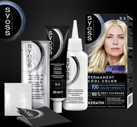 Натисніть на картинку, щоб її збільшити SYOSS PERMANENT СТІЙКА ФАРБА 9_5 МОРОЗНИЙ ПЕРЛАМУТРОВИЙ БЛОНД