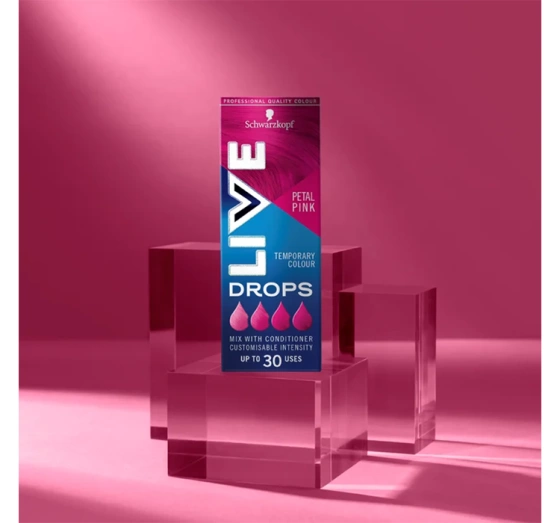 SCHWARZKOPF LIVE DROPS НАПІВСТІЙКА ФАРБА ДЛЯ ВОЛОССЯ PETAL PINK 30МЛ
