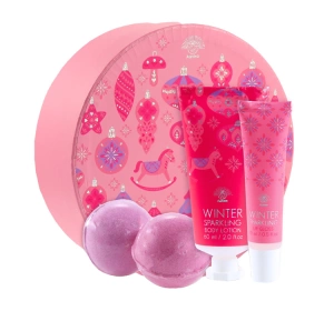 Aurora Lotus Flower подарочный набор бальзам для тела 60 мл + блеск для губ 10 мл + шипучие бомбочки для ванны 2 x 30 г
