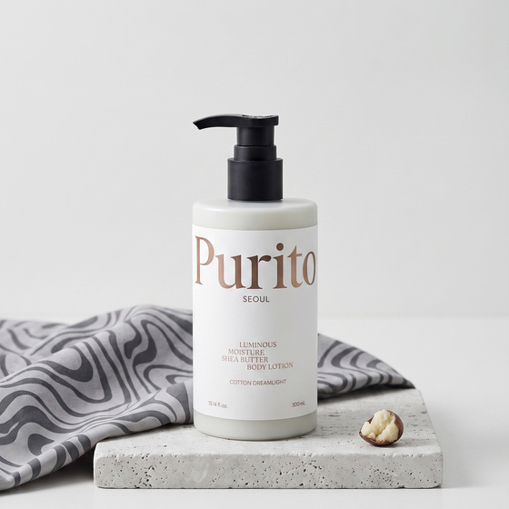 Нажмите на картинку, чтобы ее увеличить Purito Luminous Moisture Shea Butter Body Lotion увлажняющий лосьон для тела Cotton Dreamlight, 300 мл