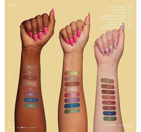 Нажмите на картинку, чтобы ее увеличить NYX PROFESSIONAL MAKEUP GLOW SHOTS БЛЕСТЯЩИЕ ТЕНИ ДЛЯ ВЕК 19 STRAWBERRY STACKED 7,5МЛ