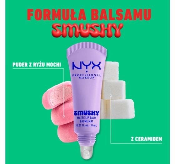 Натисніть на картинку, щоб її збільшити NYX Professional Makeup Smushy матовий бальзам для губ 01 Sugar Smush 8 мл