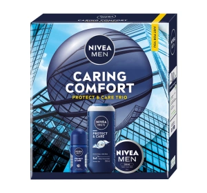 NIVEA MEN Caring Comfort Protect & Care Trio набір чоловічої косметики: гель для душу + кульковий антиперспірант + крем для тіла, обличчя та рук