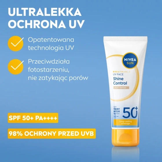 NIVEA SUN Breathable UV Face матирующий крем для лица с очень высокой защитой SPF 50+ 40 мл