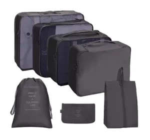 Ecarla Набір із 7 косметичок та органайзерів Чорний