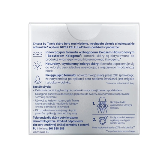 NIVEA HYALURON CELLULAR FILLER КОМПАКТНИЙ ТОНАЛЬНИЙ ЗАСІБ SPF15 03 DUNKEL 15Г