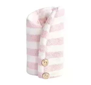 TRUST MY SISTER РУШНИК ДЛЯ ВОЛОССЯ З МІКРОФІБРИ РОЖЕВО-БІЛИЙ