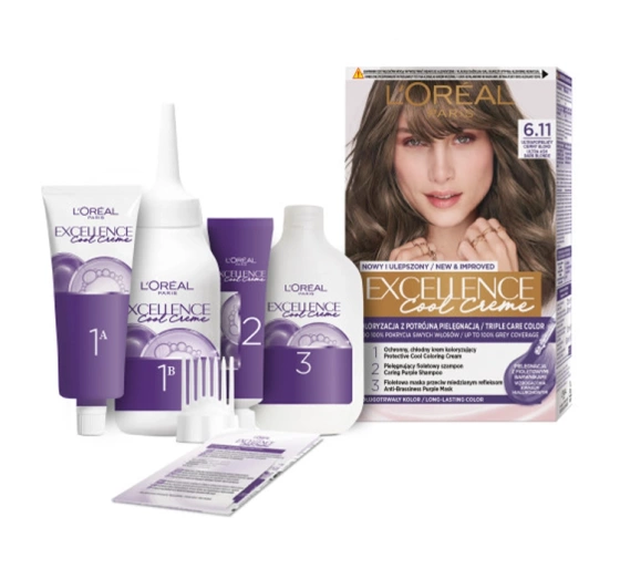 LOREAL EXCELLENCE COOL CREME 6.11 УЛЬТРАПОПЕЛЯСТИЙ ТЕМНИЙ БЛОНД