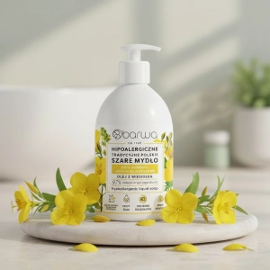 Barwa Гипоаллергенное традиционное польское серое жидкое мыло с маслом вечерней примулы 500 мл