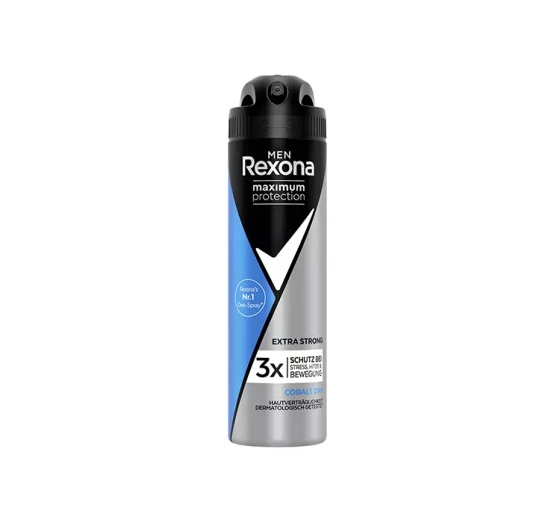 REXONA MEN MAXIMUM PROTECTION EXTRA STRONG АНТИПЕРСПІРАНТ-СПРЕЙ ДЛЯ ЧОЛОВІКІВ COBALT DRY 150МЛ