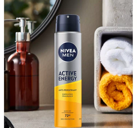 NIVEA MEN ACTIVE ENERGY АНТИПЕРСПІРАНТ-СПРЕЙ 250МЛ