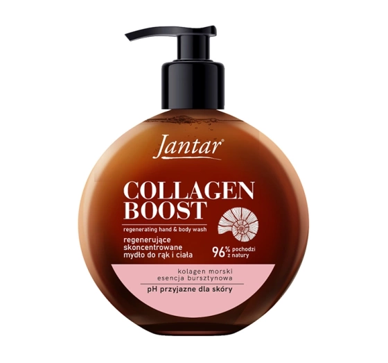 Farmona Jantar Collagen Boost відновлююче рідке мило для рук і тіла 400 мл
