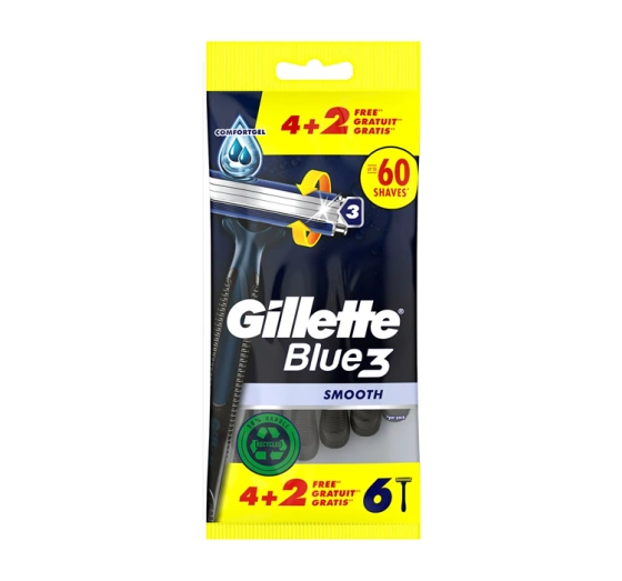 GILLETTE BLUE 3 ОДНОРАЗОВА БРИТВА 4+2 ШТУКИ