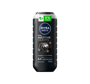 NIVEA MEN ACITVE CLEAN ГЕЛЬ ДЛЯ МИТТЯ ТІЛА, ОБЛИЧЧЯ І ВОЛОССЯ 250МЛ