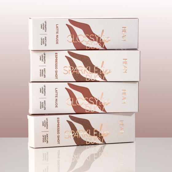 Hean Glossy Lip Duo набор из блеска для губ в стике и карандаша Latte Nude, 4,6 г