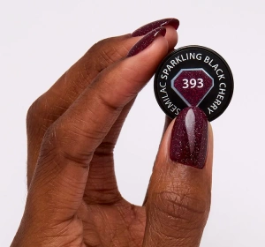 SEMILAC ГЕЛЬ-ЛАК LOVE IS IN THE NAILS 393 SPARKLING BLACK CHERRY 7МЛ
