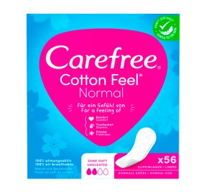 CAREFREE COTTON ГИГИЕНИЧЕСКИЕ ПРОКЛАДКИ БЕЗ ЗАПАХА 56 ШТУК
