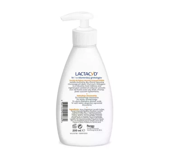 LACTACYD FEMINA ГЕЛЬ ДЛЯ ЩОДЕННОЇ ІНТИМНОЇ ГІГІЄНИ З ДОЗАТОРОМ 200МЛ