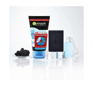 GARNIER ЧИСТАЯ КОЖА АКТИВИРОВАННЫЙ УГОЛЬ 3В1 ГЕЛЬ ПИЛИНГ МАСКА ПРОТИВ УГРЕЙ 150МЛ