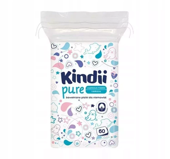 CLEANIC KINDII PURE БАВОВНЯНІ ДИСКИ ДЛЯ НЕМОВЛЯТ 60 ШТ