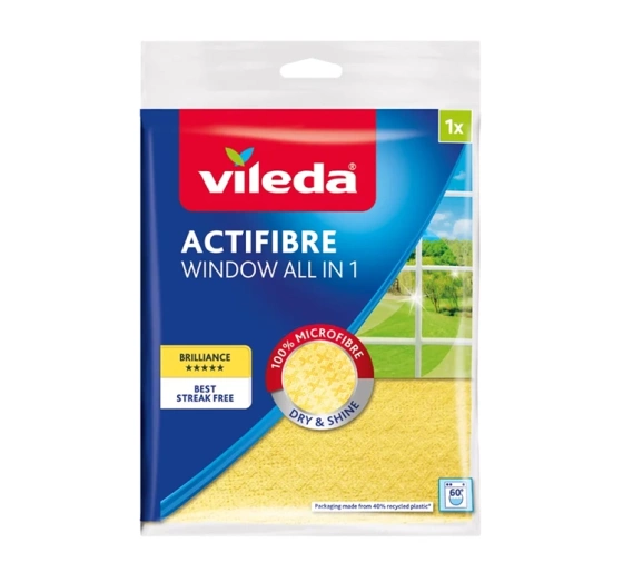 Vileda Actifibre Window All in 1 серветка для вікон з мікрофібри 1 штука