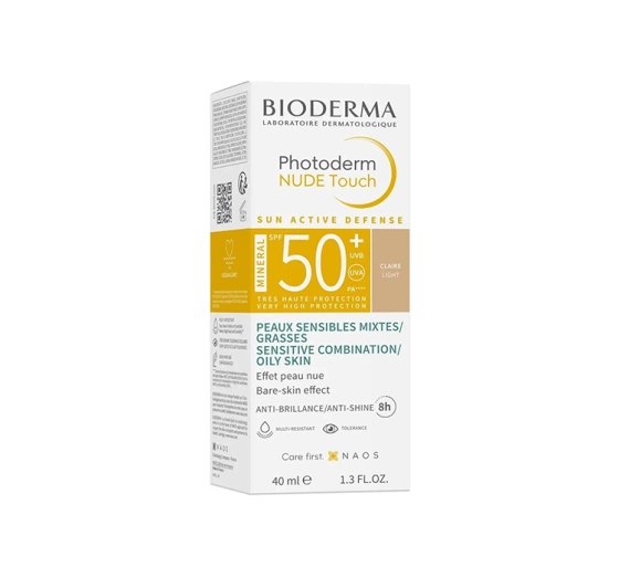 Bioderma Photoderm Nude Touch Mineral мінеральний тональний засіб SPF50+ з ефектом Nude Light 40 мл