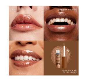 NYX PROFESSIONAL MAKEUP BUTTER GLOSS BLING БЛИСК ДЛЯ ГУБ 04 PAY ME IN GOLD 8МЛ