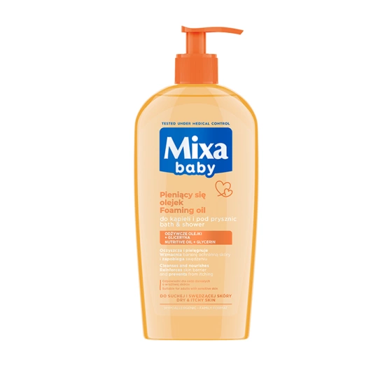MIXA BABY ЖИДКОСТЬ С МАСЛОМ ДЛЯ КУПАНИЯ И МЫТЬЯ 400МЛ