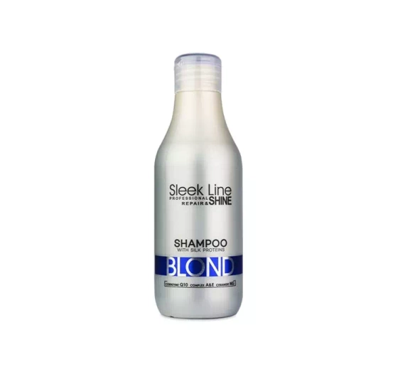 STAPIZ SLEEK LINE BLOND ШАМПУНЬ С ШЕЛКОМ ДЛЯ СВЕТЛЫХ СЕДЫХ И ОСВЕТЛЕННЫХ ВОЛОС 300МЛ