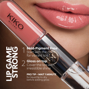 KIKO Milano Unlimited Double Touch двоетапна рідка помада 107 Cherry Red 2x3мл