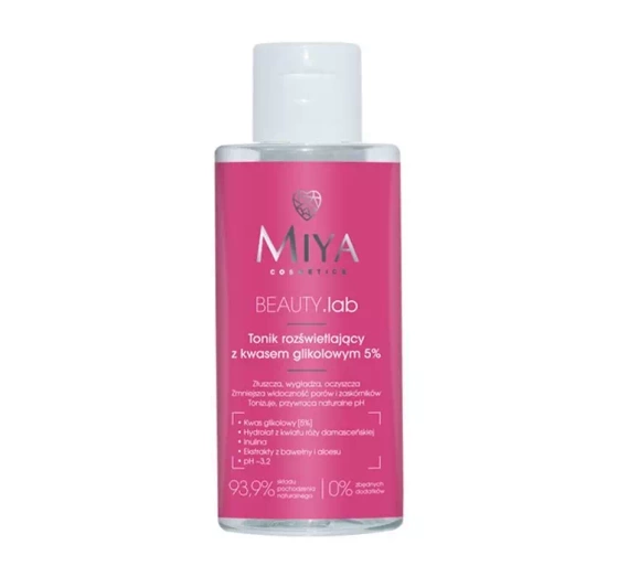 MIYA COSMETICS BEAUTY.LAB ОСВІТЛЮЮЧИЙ ТОНІК З ГЛІКОЛЕВОЮ КИСЛОТОЮ 5% 150МЛ