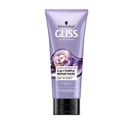 GLISS BLOND HAIR PERFECTOR МАСКА ДЛЯ ВОЛОССЯ НАТУРАЛЬНИЙ, ФАРБОВАНИЙ І ОСВІТЛЕНИЙ БЛОНД 200МЛ