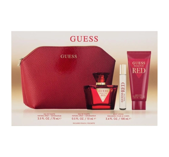 Натисніть на картинку, щоб її збільшити GUESS RED SEDUCTIVE FEMME ТУАЛЕТНА ВОДА 75МЛ + 15МЛ + БАЛЬЗАМ 100МЛ + КОСМЕТИЧКА