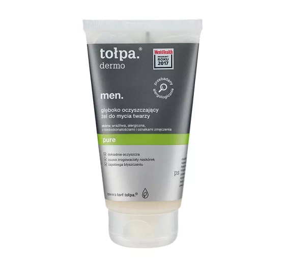 TOŁPA DERMO MEN PURE ГЛУБОКО ОЧИЩАЮЩИЙ ГЕЛЬ ДЛЯ УМЫВАНИЯ ЛИЦА 150МЛ
