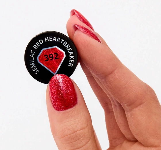 SEMILAC ГЕЛЬ-ЛАК LOVE IS IN THE NAILS 392 RED HEARTBREAKER 7МЛ