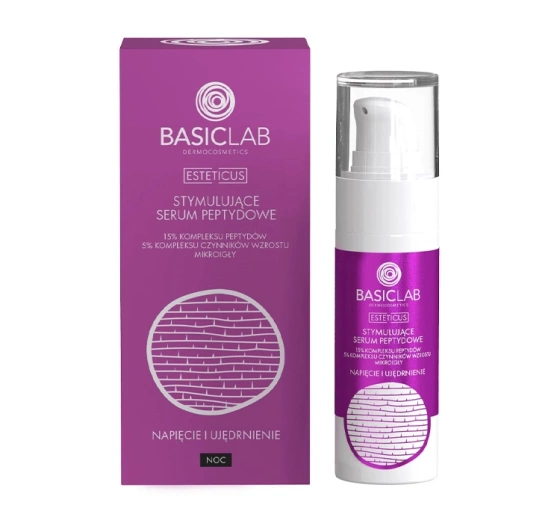 Натисніть на картинку, щоб її збільшити BasicLab Esteticus стимулююча пептидна сироватка 15% пептидний комплекс 30 мл