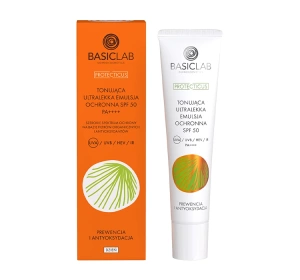 BasicLab Protecticus тонирующая сверхлегкая защитная эмульсия SPF50: профилактика и антиоксидантная защита, 40 мл