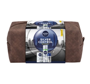 NIVEA MEN Silver Control набір косметики для чоловіків з елегантною косметичкою