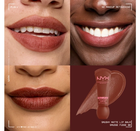Натисніть на картинку, щоб її збільшити NYX Professional Makeup Smushy матовий бальзам для губ 08 Smudge Fudge 8 мл