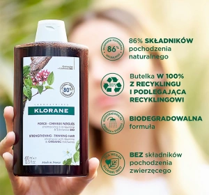 KLORANE ЗМІЦНЮВАЛЬНИЙ ШАМПУНЬ ПРОТИ ВИПАДІННЯ ВОЛОССЯ QUININE 400МЛ