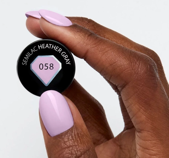Натисніть на картинку, щоб її збільшити SEMILAC ГІБРИДНИЙ ЛАК УФ HEATHER GRAY 058