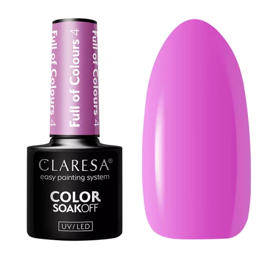 CLARESA SOAK OFF ГЕЛЬ-ЛАК FULL OF COLOURS 4 5Г