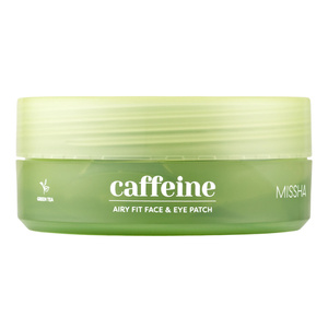 Missha Airy Fit Caffeine Depuffing Face & Eye Patch — гидрогелевые патчи для кожи вокруг глаз с кофеином, 60 штук
