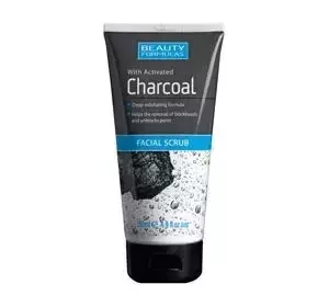 BEAUTY FORMULAS CHARCOAL FACIAL SCRUB СКРАБ ДЛЯ ОБЛИЧЧЯ З АКТИВОВАНИМ ВУГІЛЛЯМ 150МЛ