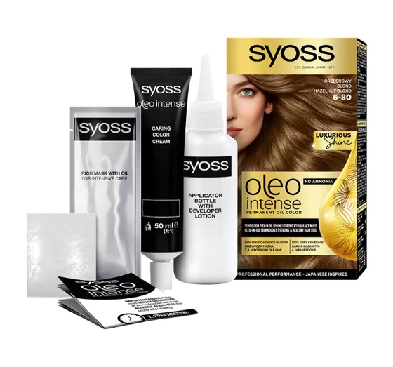 SYOSS OLEO INTENSE ФАРБА ДЛЯ ВОЛОССЯ БЕЗ АМІАКУ 6-80 HAZELNUT BLOND
