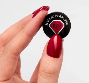 SEMILAC ГІБРИДНИЙ ЛАК УФ HYBRID PEARL RED 070
