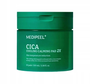 MEDIPEEL Cica Cooling Calming PAD 2X заспокійливі патчі для обличчя 50 штук