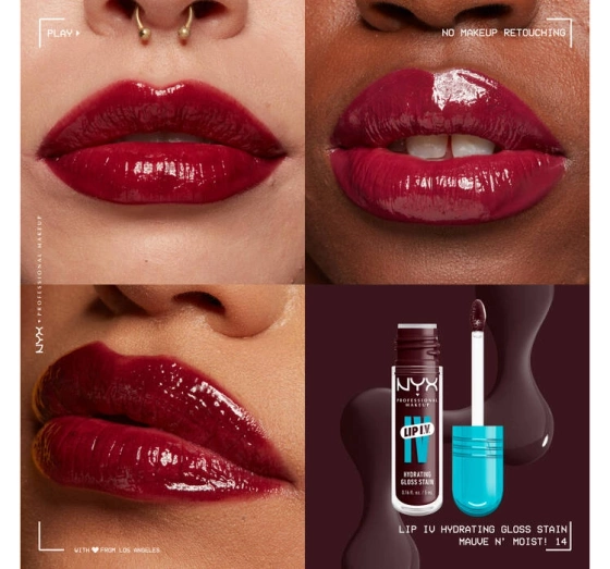 NYX Professional Makeup Lip IV Hydrating Gloss Serum зволожуючий блиск для губ 14 Mauve N' Moist! 5мл
